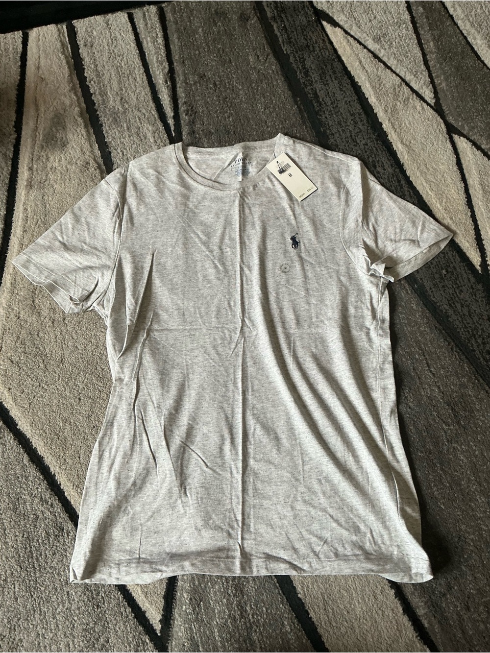 Size Medium - Polo Ralph Lauren Heather Gray Cotton Custom Slim Fit Tee Shirt